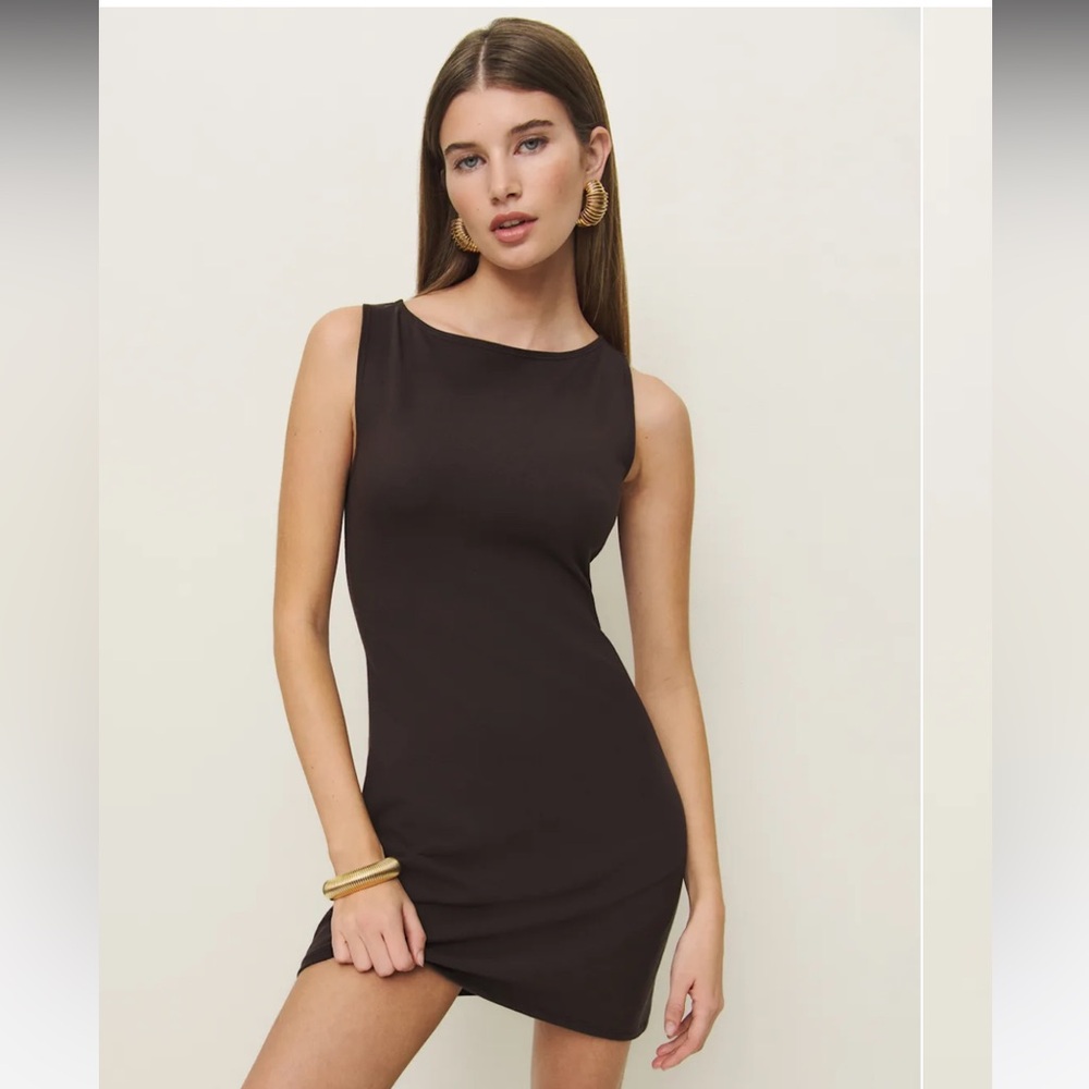Reformation Nataly Dress in Mole
